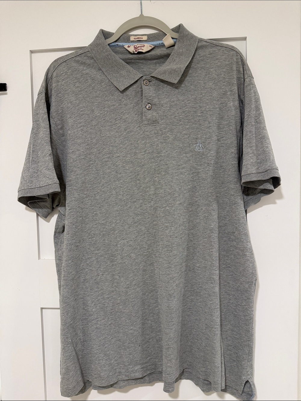 Original Penguin Men’s Gray Heather Polo Shirt Logo Golf Casual Size XXL